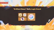 "Brilliant Dawn" Daily Login Event (Image via HoYoverse)